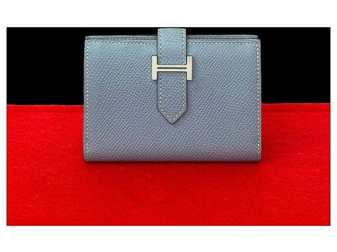Porta-cartões Hermès Béarn VEAU EPSOM Azul - vista 2