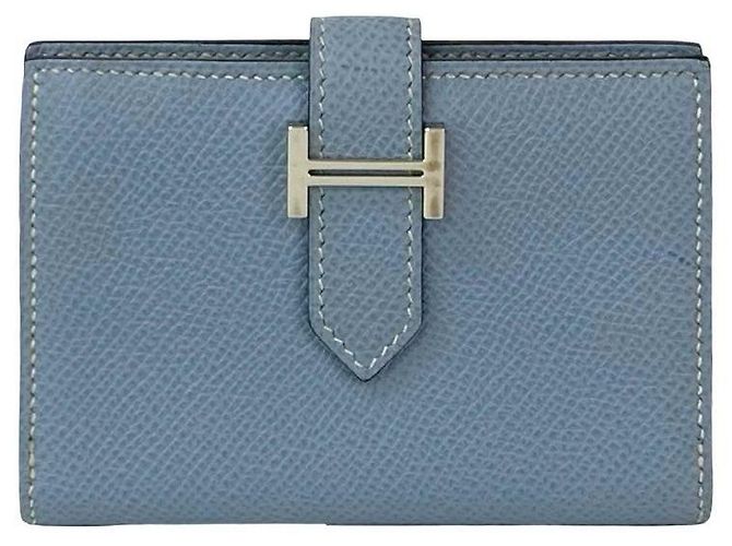 Porta-cartões Hermès Béarn VEAU EPSOM Azul - vista 3