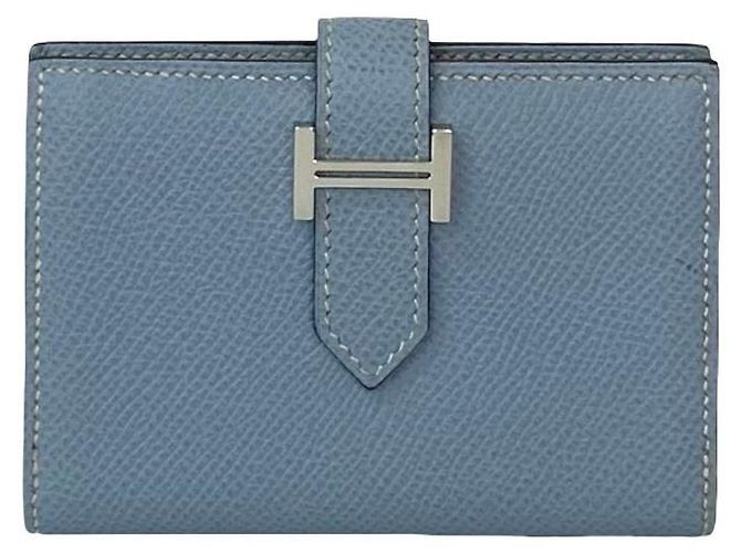Porta-cartões Hermès Béarn VEAU EPSOM Azul - vista 4