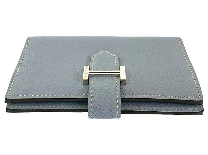 Porta-cartões Hermès Béarn VEAU EPSOM Azul - vista 7