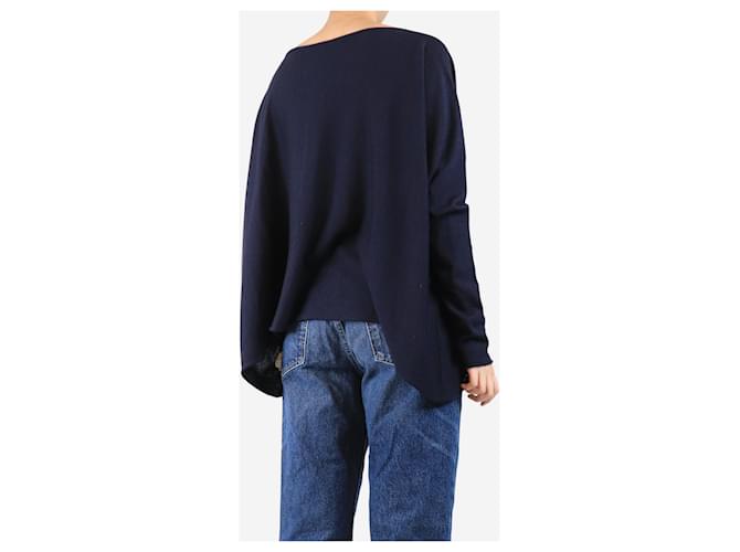 Autre Marque Weit geschnittenes Navyblaues Wollmischpullover - Größe M Marineblau - Ansicht 2