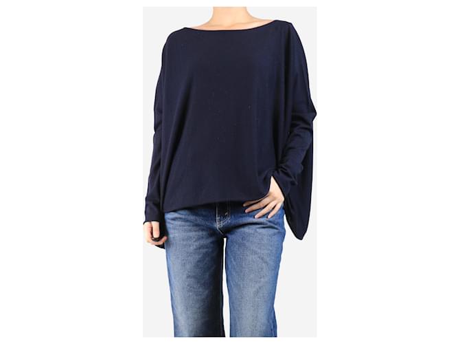 Autre Marque Weit geschnittenes Navyblaues Wollmischpullover - Größe M Marineblau - Ansicht 3