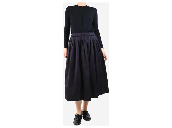 Autre Marque Falda midi de algodón azul marino - talla M - vista 2