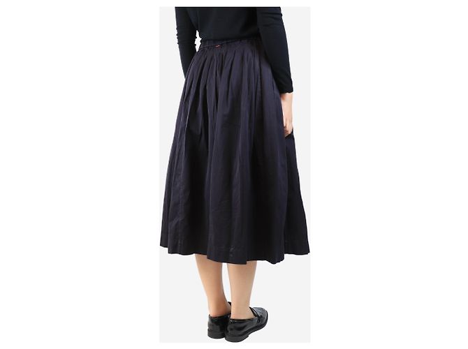 Autre Marque Falda midi de algodón azul marino - talla M - vista 3