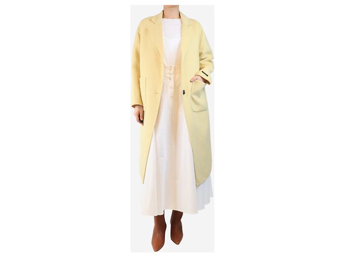 Autre Marque Yellow Vinky oversized wool-blend coat - size UK 10 - view 3