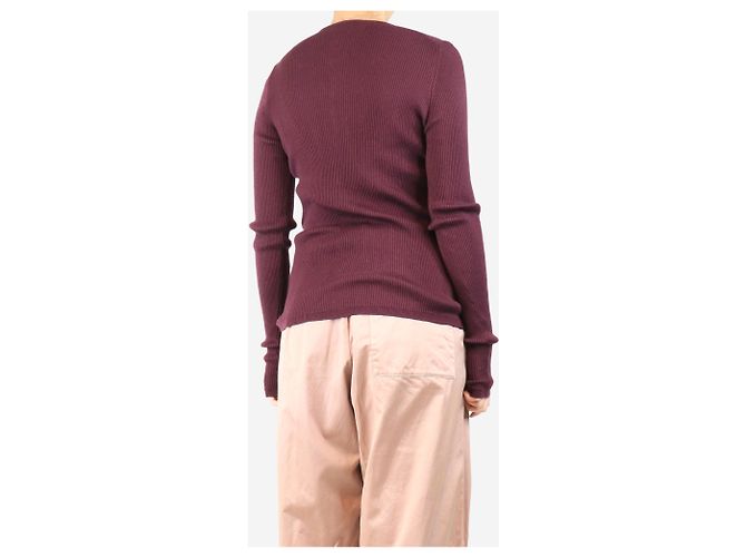 Gabriela Hearst Top de punto berenjena - talla L Burdeos - vista 2
