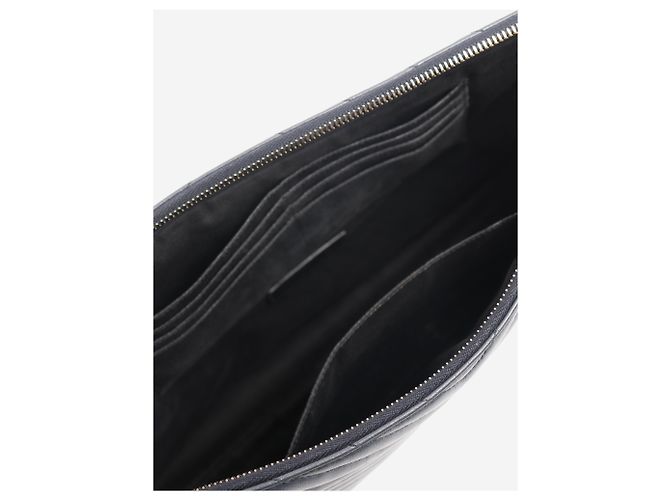 Saint Laurent Dunkelblaue Cassandre Matelassé Tablet-Tasche - Ansicht 6