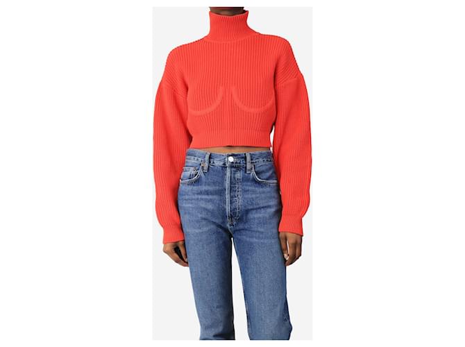 Simon Miller Roter weitmaschiger Strickpullover aus Baumwolle - Größe XS/S - Ansicht 3