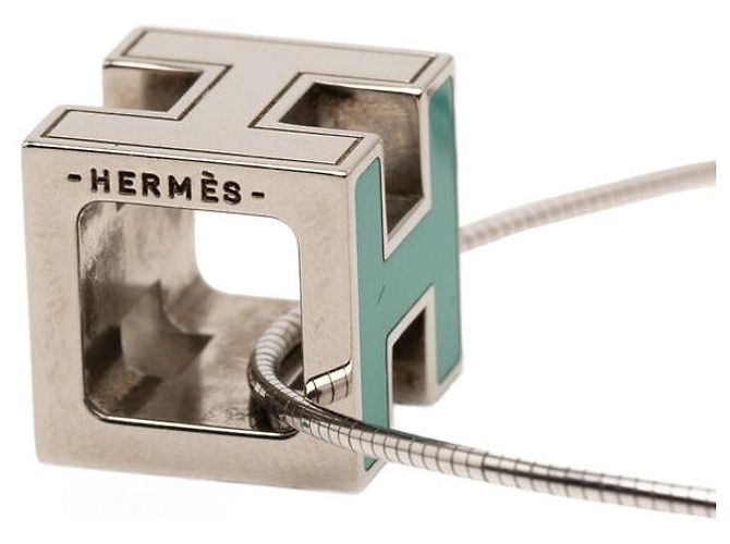 Collana Cube CAGE D'H H di Hermès Argento Metallico - vista 4