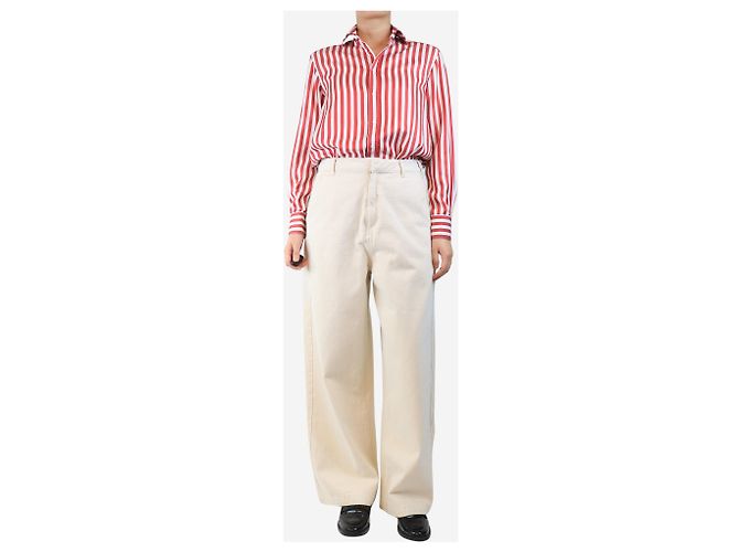 Autre Marque Creme weite Jeans - Größe UK 14 Roh - Ansicht 2