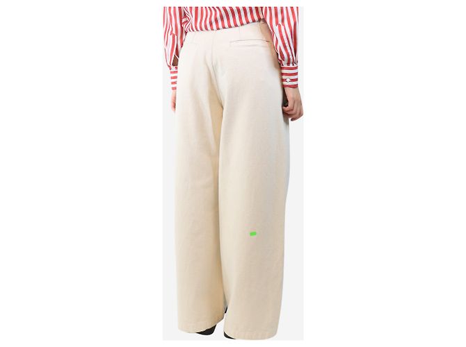 Autre Marque Creme weite Jeans - Größe UK 14 Roh - Ansicht 3