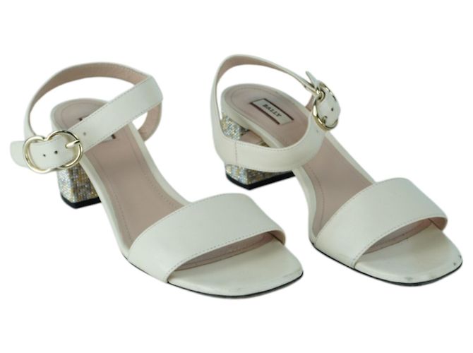 Sandali a blocco Bally Ivory Celeste Bianco Crudo - vista 4