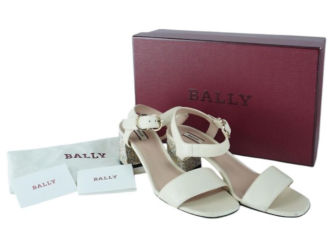 Sandali a blocco Bally Ivory Celeste Bianco Crudo - vista 8