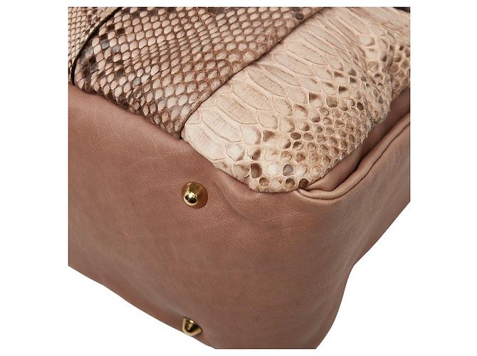 Chloé Borsa in pelle di pitone Chloe Marrone Beige - vista 5