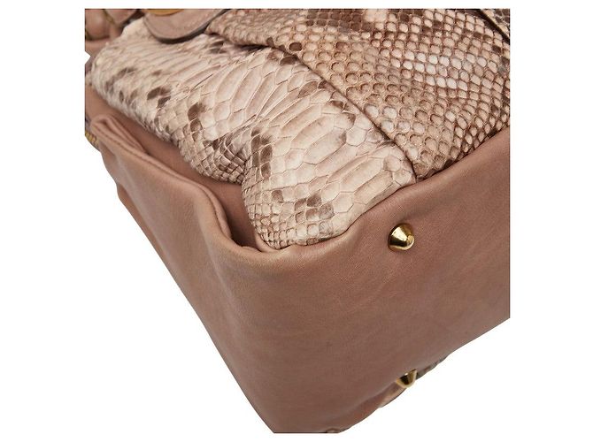 Chloé Borsa in pelle di pitone Chloe Marrone Beige - vista 6