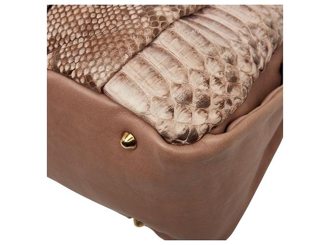 Chloé Borsa in pelle di pitone Chloe Marrone Beige - vista 7