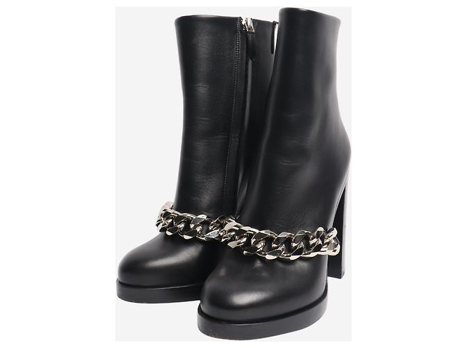 Givenchy Black leather boots with chain front - size EU 36 (UK 3) - view 2