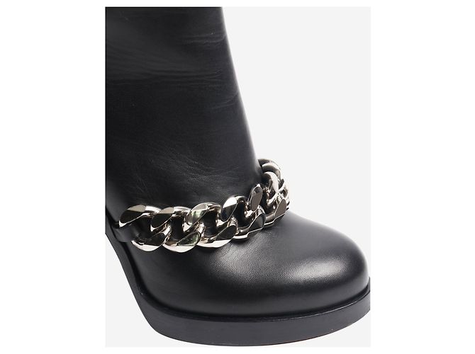 Givenchy Black leather boots with chain front - size EU 36 (UK 3) - view 4