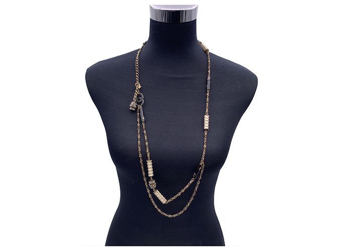 Collana in metallo Chanel CC D'oro Metallico - vista 2