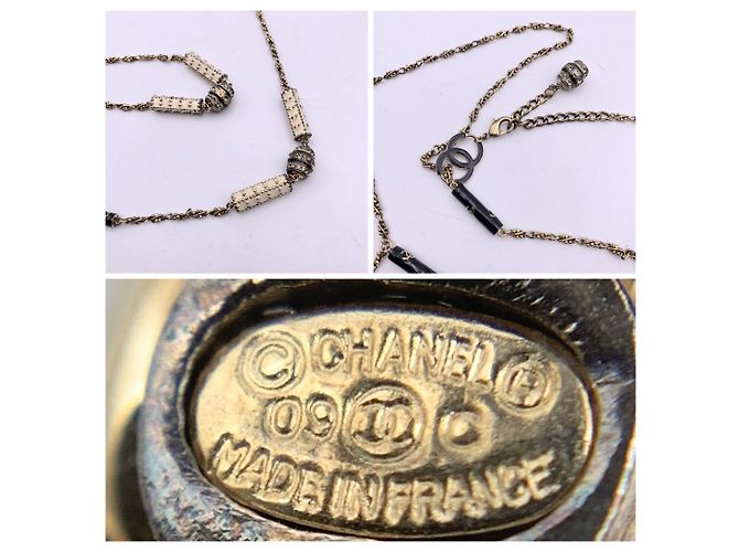 Collana in metallo Chanel CC D'oro Metallico - vista 6