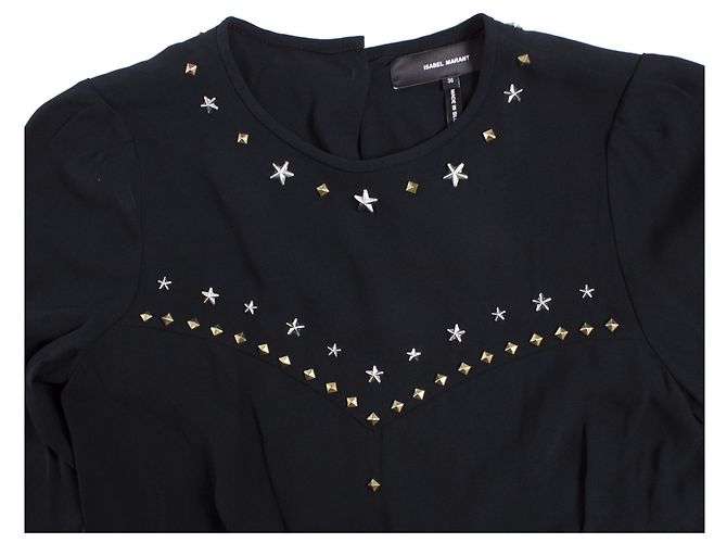 Abito nero Krista di Isabel Marant con borchie. - vista 5