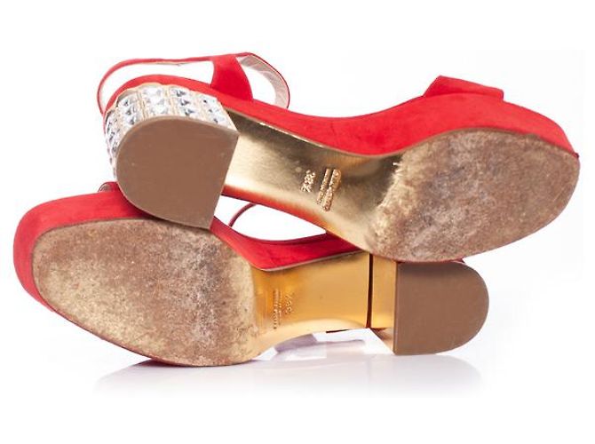 Miu Miu Crystal embellished platform sandals Red - view 7