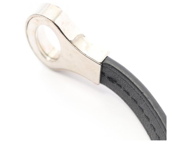Bracciale in pelle e acciaio inossidabile Louis Vuitton Nero - vista 3