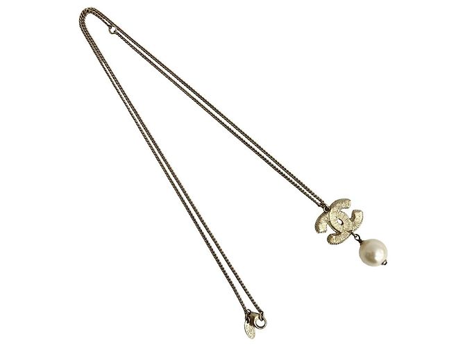 Timeless Collana di Perle Chanel Coco Mark Swing D'oro Metallico - vista 6