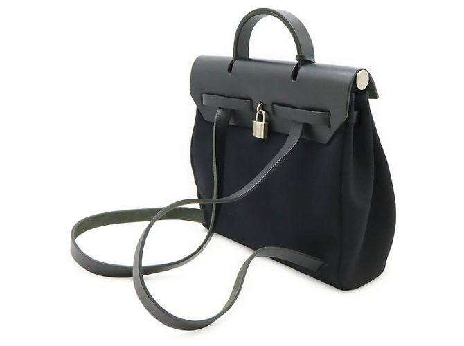 Borsa 2 in 1 Herbag Toile Officier di Hermès Nero - vista 2