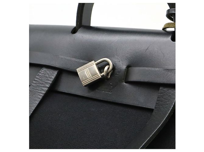 Borsa 2 in 1 Herbag Toile Officier di Hermès Nero - vista 5