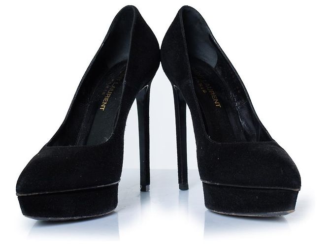 Décolleté Janis in suede nero Saint Laurent - vista 6