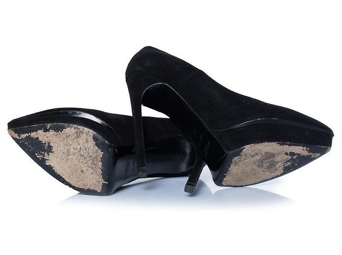 Décolleté Janis in suede nero Saint Laurent - vista 7