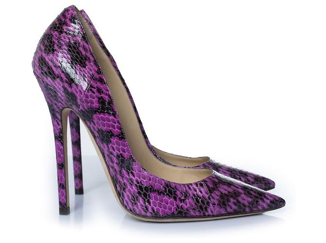 Lila Leder-Python-Pumps von Jimmy Choo - Ansicht 4