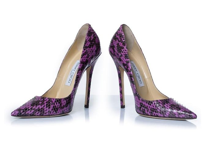 Lila Leder-Python-Pumps von Jimmy Choo - Ansicht 6