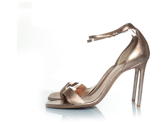 Sandali metallici Saint Laurent D'oro Metallico - vista 2