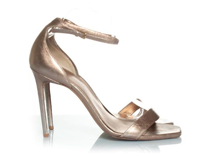 Sandali metallici Saint Laurent D'oro Metallico - vista 4