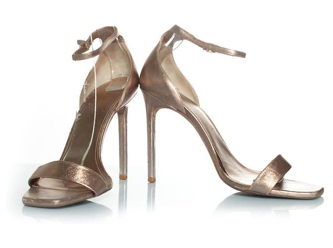 Sandali metallici Saint Laurent D'oro Metallico - vista 5