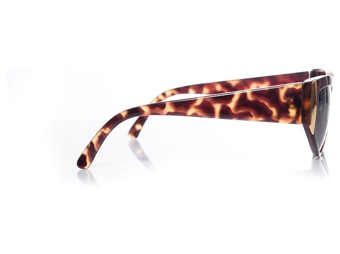 Gianni Versace Tortoise Shell Rectangular Sunglasses. Brown - view 5