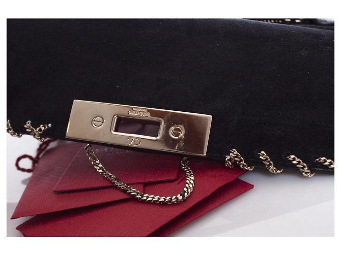 Valentino Garavani Borsa a spalla in pelle Demilune con catena Valentino Nero - vista 7