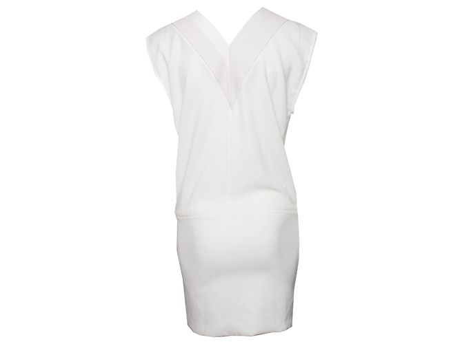 Vestido blanco sin mangas IRO con borde de cuero - vista 3