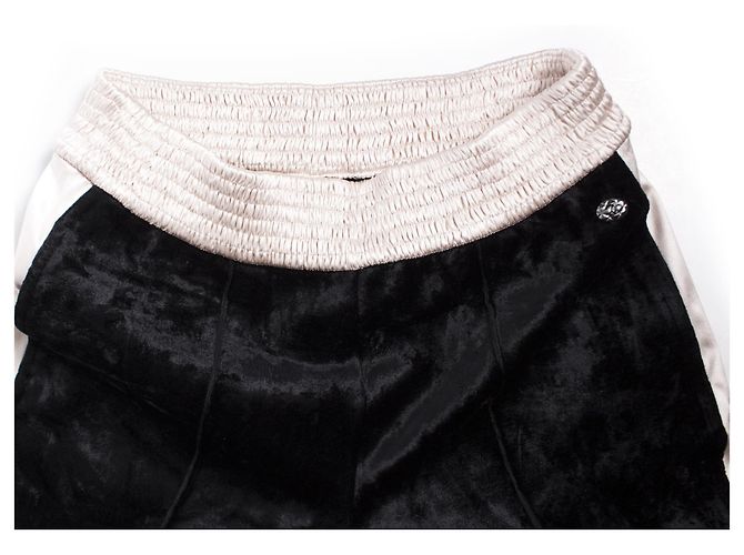 Chanel Samt-Sporthosen. Schwarz - Ansicht 7