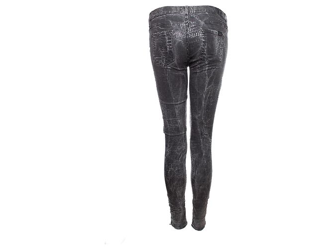 7 For All Mankind Seven for all mankind Jeans mit glänzendem Echsenmuster. Grau - Ansicht 2