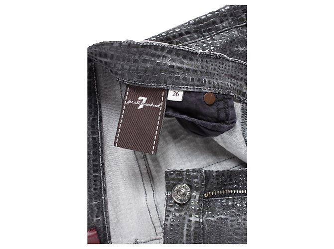 7 For All Mankind Seven for all mankind Jeans mit glänzendem Echsenmuster. Grau - Ansicht 5