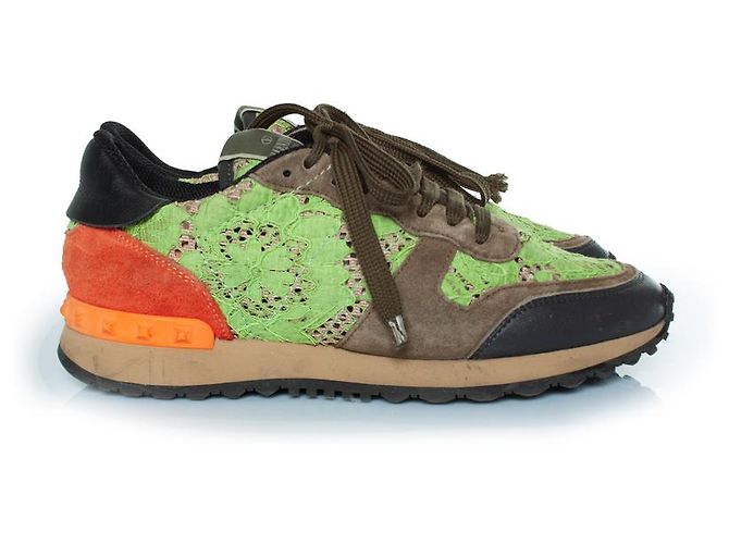 Sneakers in pizzo e suede Rockrunner di Valentino Garavani Multicolore - vista 5