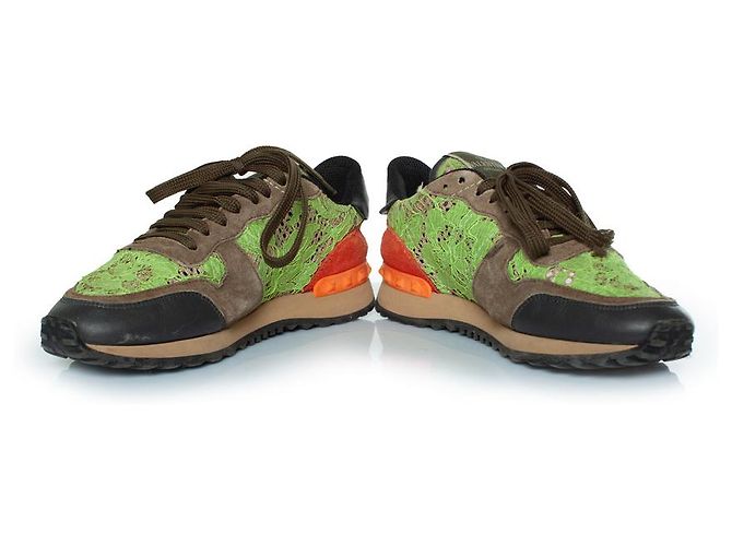 Sneakers in pizzo e suede Rockrunner di Valentino Garavani Multicolore - vista 6