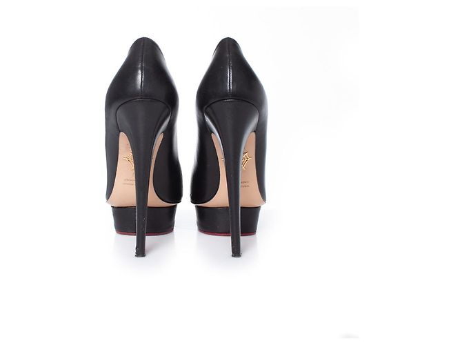 Décolleté in pelle nera Charlotte Olympia Nero - vista 5
