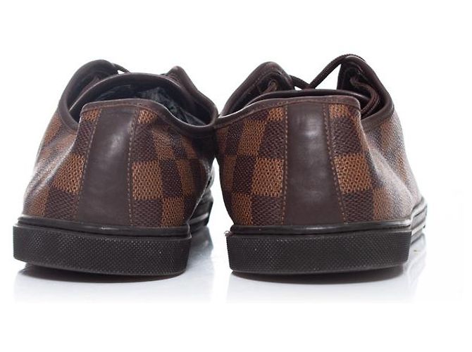 Sneakers basse in tela Damier ebene Louis Vuitton Marrone - vista 6