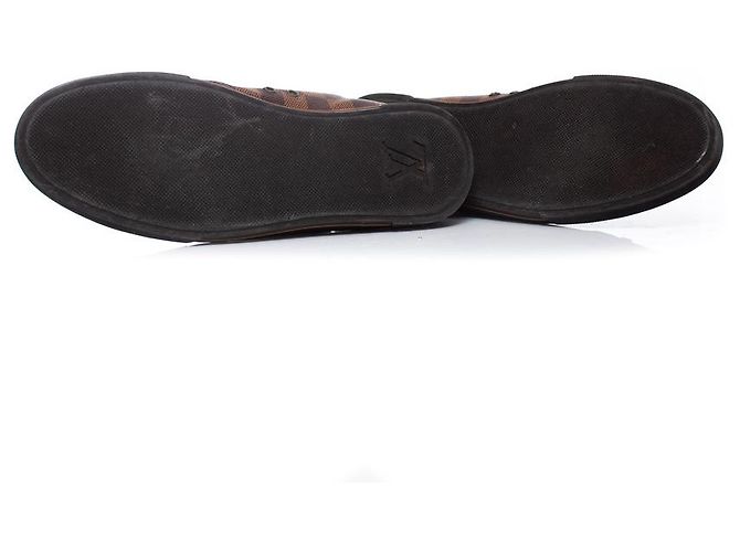 Sneakers basse in tela Damier ebene Louis Vuitton Marrone - vista 7