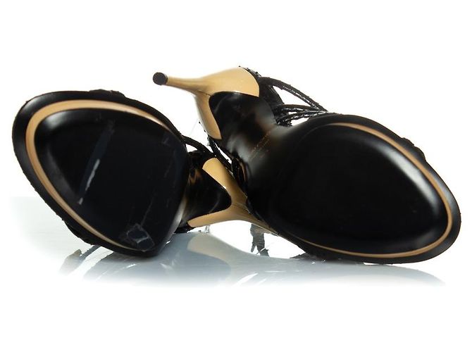 Tom Ford python leather slingback sandals Black - view 6