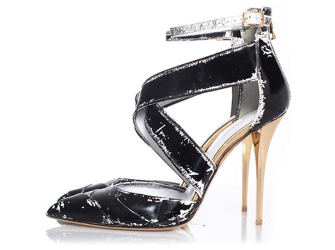 Balmain Cross strap ankle heels Black - view 2